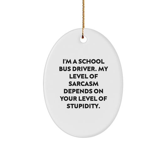 School Bus Driver Christmas Ornament Keepsake Gift for Him Funny Sassy - Image 1