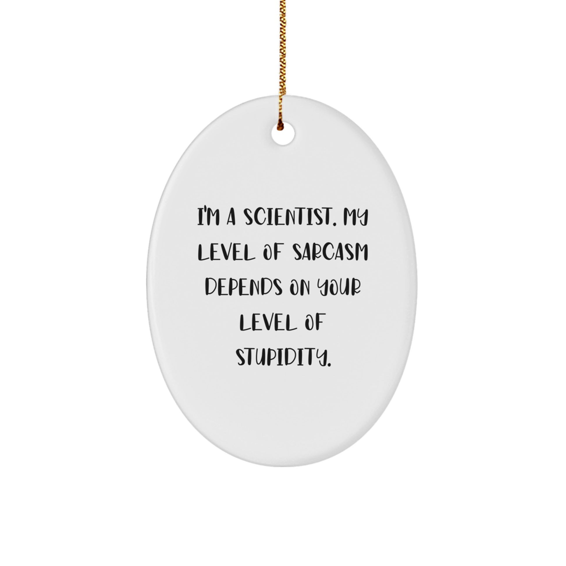Scientist Oval Ornament Funny Sarcasm Gift from Men to Friends for Christmas - Image 1