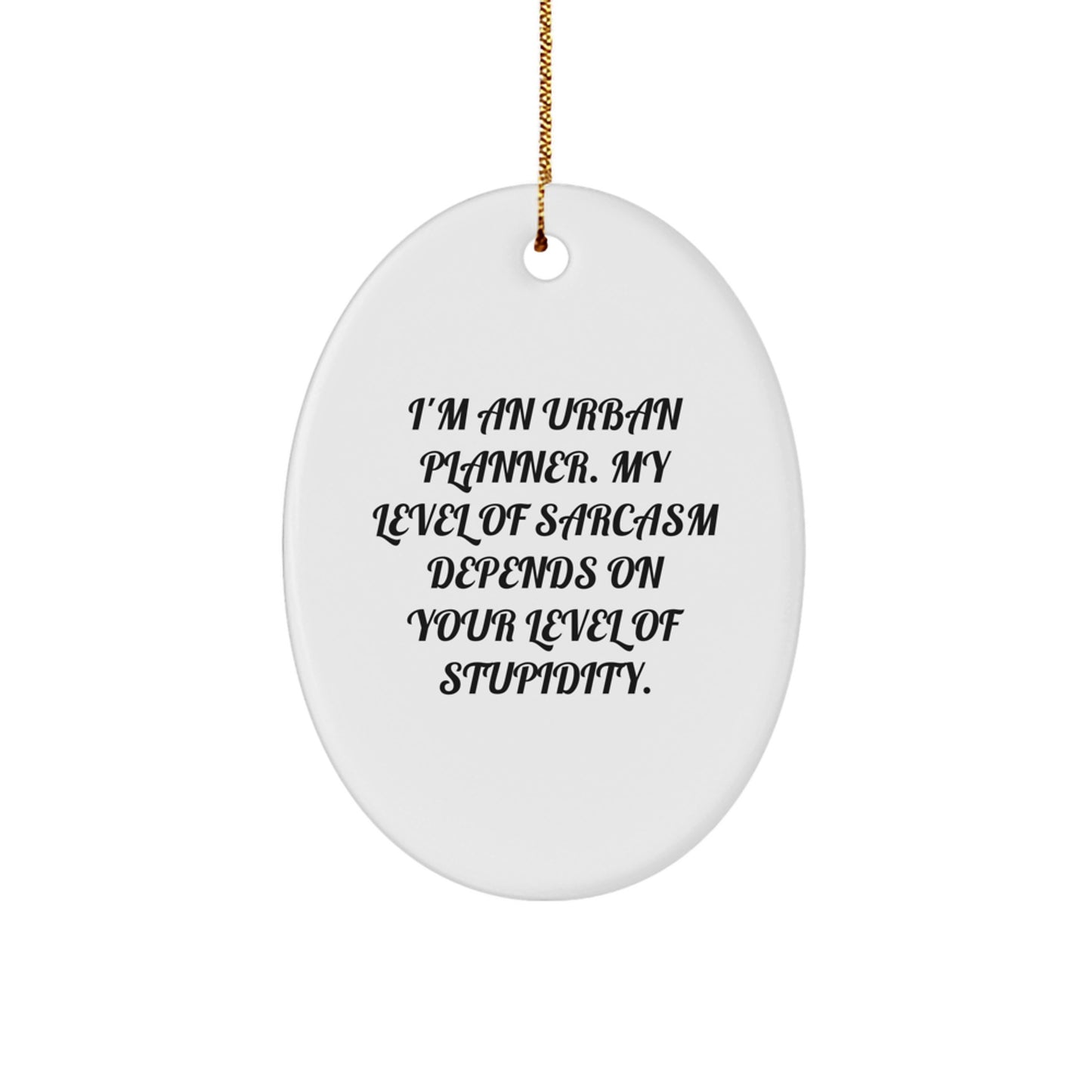 Funny Urban Planner Oval Ornament Gifts for Him, Sassy Urban Planner Christmas Unique Gifts from Friends to Men - Image 1