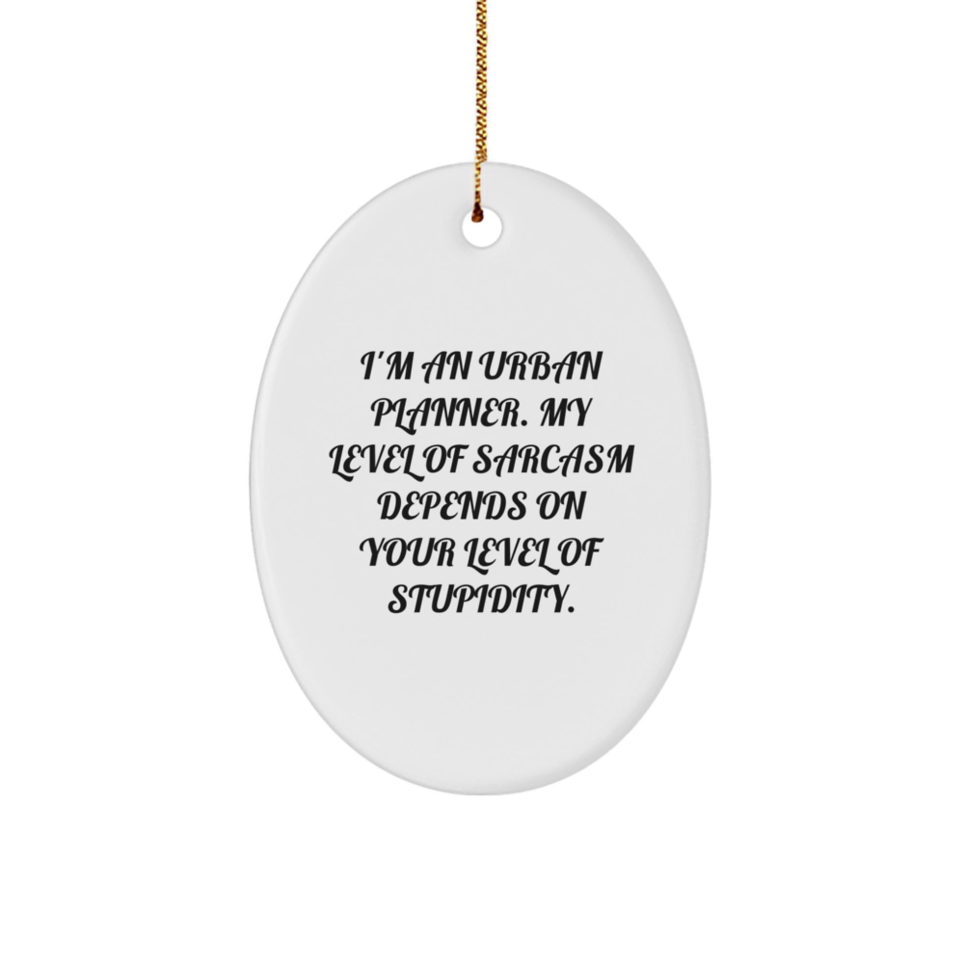 Funny Urban Planner Oval Ornament Gifts for Him, Sassy Urban Planner Christmas Unique Gifts from Friends to Men - Image 1