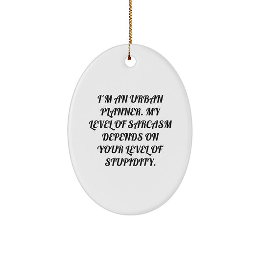 Funny Urban Planner Oval Ornament Gifts for Him, Sassy Urban Planner Christmas Unique Gifts from Friends to Men - Image 1