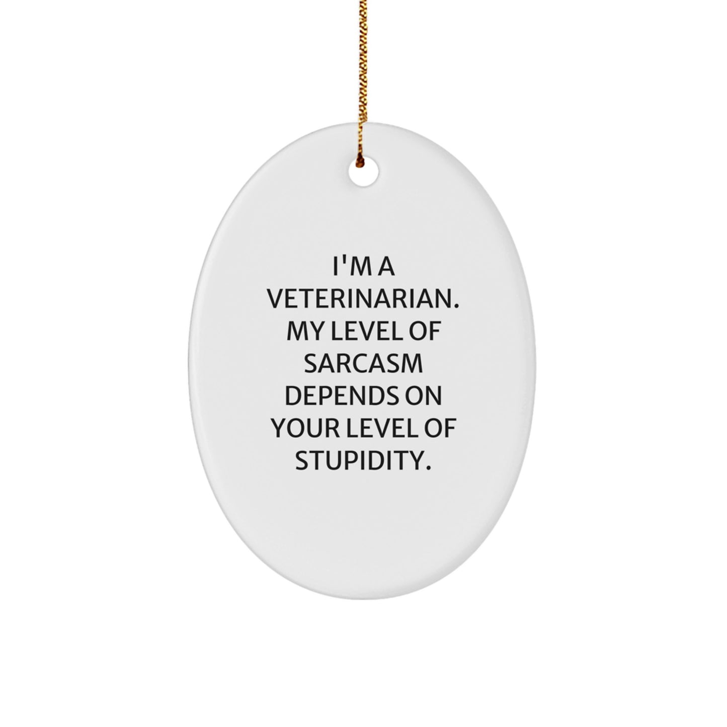 Funny Veterinarian Christmas Unique Gifts for Men, Oval Ornament, I'm a Veterinarian Gifts from Friends, Unique Christmas Decorations - Image 1