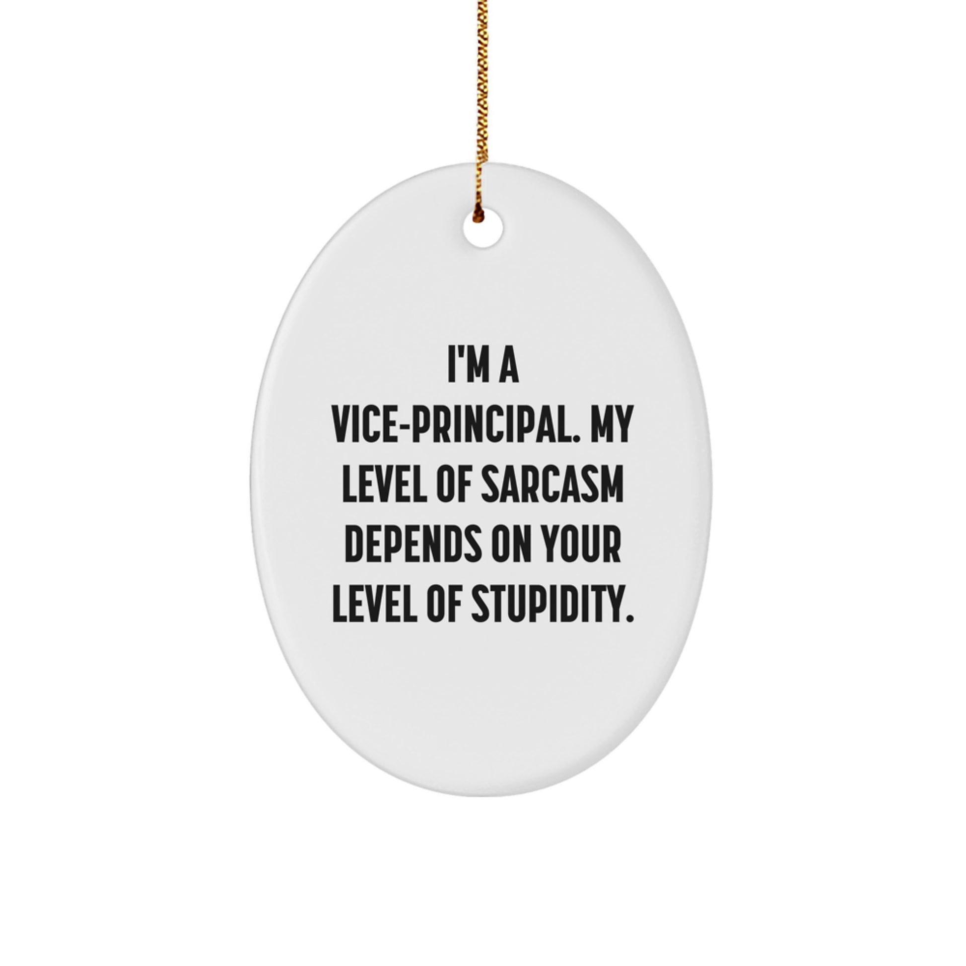 Funny Vice-principal Oval Ornament, Gifts from Friends for Vice-principal, Sarcasm Quote Christmas Unique Gifts - Image 1