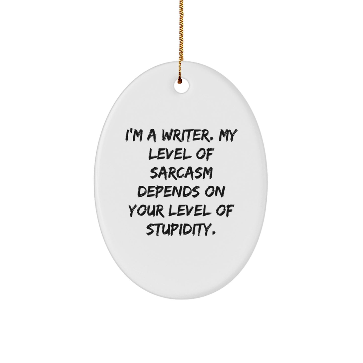 Funny Writer Oval Ornament Gifts from Family for Christmas Unique Decorations - Image 1