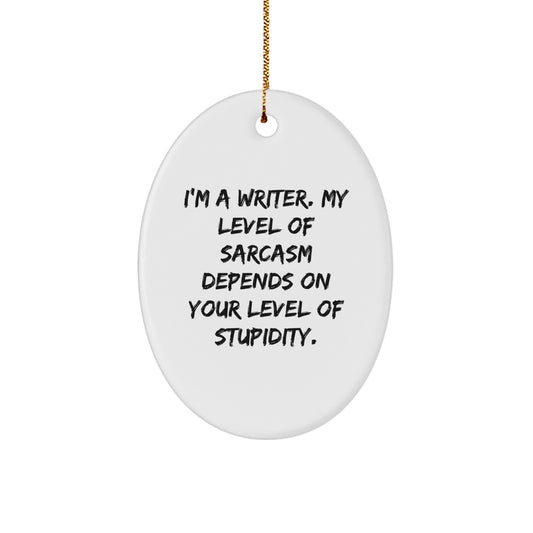 Funny Writer Oval Ornament Gifts from Family for Christmas Unique Decorations - Image 1