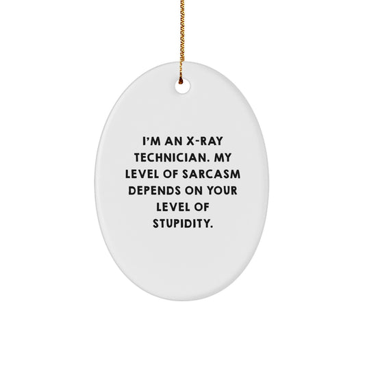 Funny X-Ray Technician Oval Ornament Gifts from Men to X-Ray Technician Coworkers for Christmas Unique Decorations - Image 1
