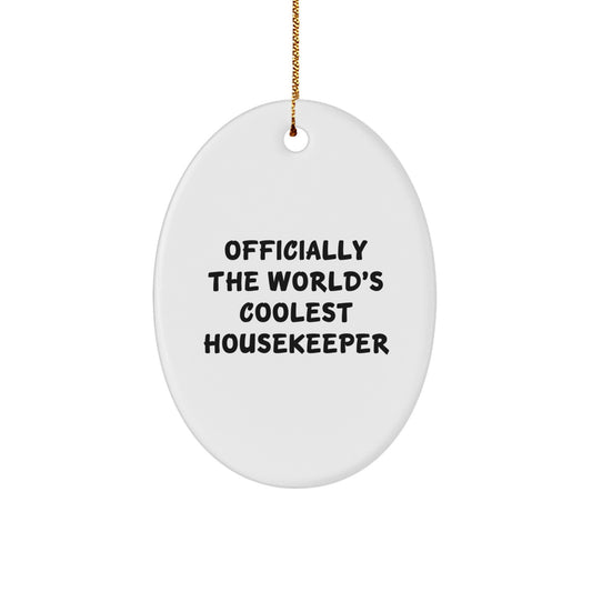 Officially Cool Housekeeper Christmas Ornament for Friends Novelty Gift - Image 1