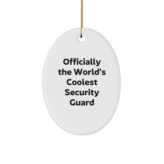 Funny Security Guard Oval Ornaments Gifts from Men to Friends on Christmas Unique Presents - Image 1