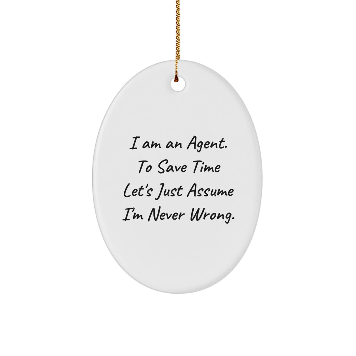 Christmas Unique Gift Agent Christmas Ornament for Her Oval Present - Image 1