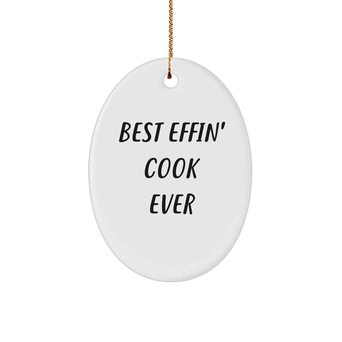 Funny Cook Oval Ornament Gifts from Friends, Christmas Unique Gifts for Men, Oval Shaped Cook Decor - Image 1