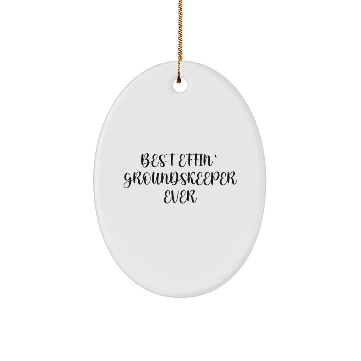 Funny groundskeeper Gifts from Friends and Family for groundskeeper Christmas Unique Decorations Oval Ornament - Image 1