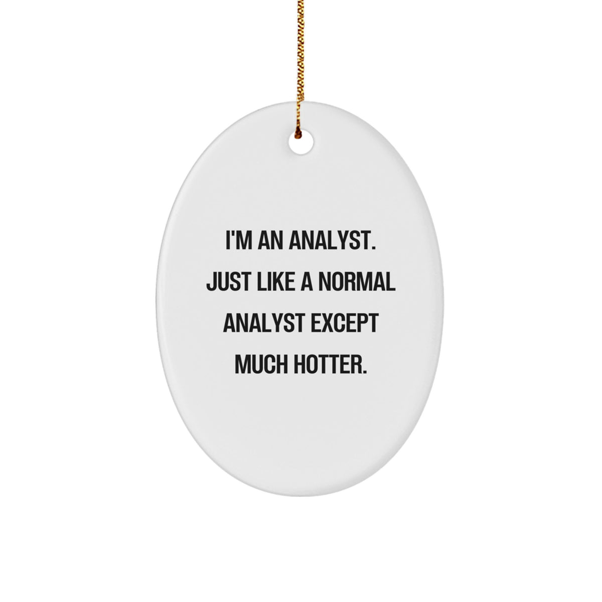 Funny Analyst Oval Ornament Gifts from Friends for Men, Women, Coworkers, or Family, Perfect for Christmas Unique Presents - Image 1
