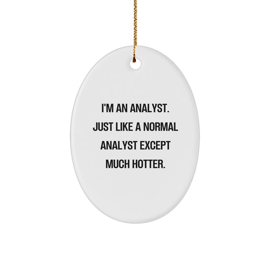 Funny Analyst Oval Ornament Gifts from Friends for Men, Women, Coworkers, or Family, Perfect for Christmas Unique Presents - Image 1