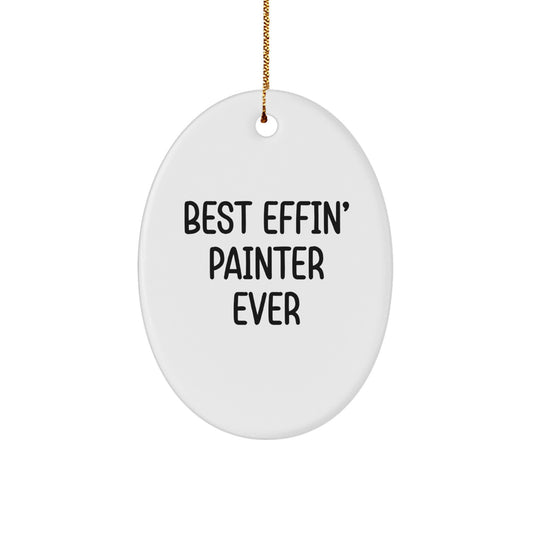 Funny Painter Oval Ornament Gifts from Friends for Painter at Christmas Unique Gifts - Image 1