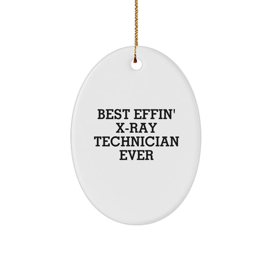 Funny X-Ray Technician Oval Ornament Gifts from Friends for the Best Effin' X-ray Technician Ever - Image 1