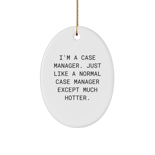 Christmas Gift Oval Ornament for Her – Case Manager Keepsake Present - Image 1