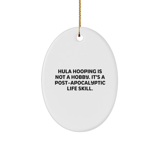 Funny Hula Hooping Oval Ornament Gifts from Men to Hula Hooping Enthusiasts, Unique Christmas Unique Gifts for Women Friends Family - Image 1