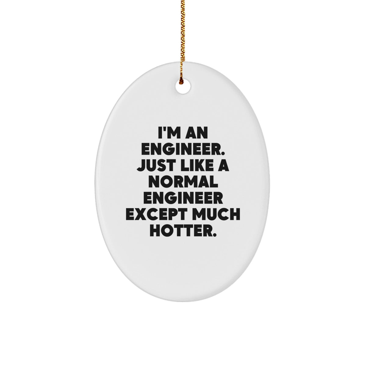 Christmas Gift for Her Engineer Oval Ornament Present - Image 1