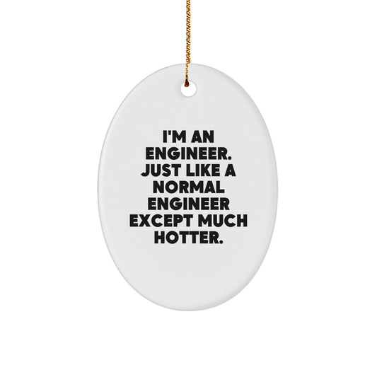 Christmas Gift for Her Engineer Oval Ornament Present - Image 1