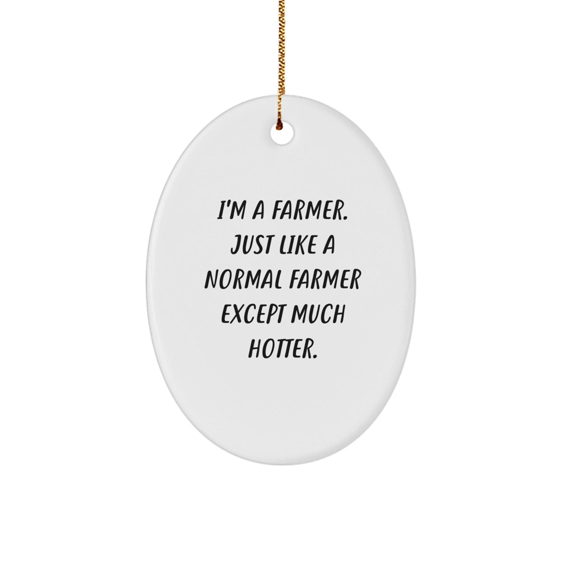 Christmas Gift Oval Ornament for Her Present – I'm A Farmer – Warm & - Image 1