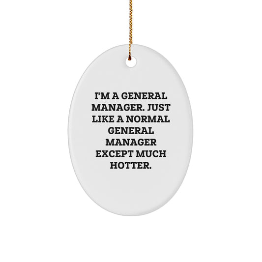 Christmas Gift for Her General Manager Oval Ornament Present - Image 1