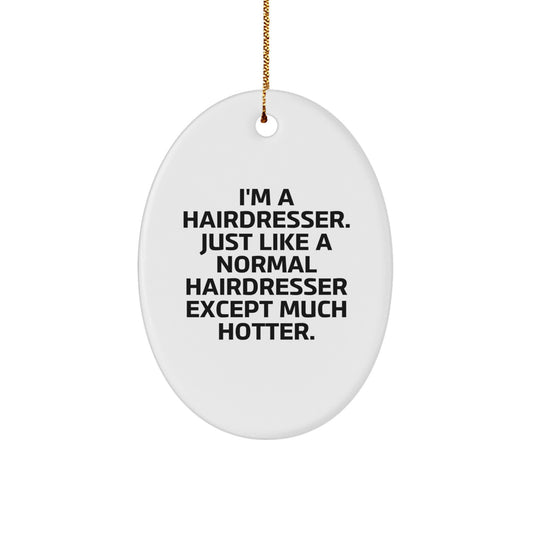 Bold Hairdresser Novelty Christmas Ornament for Friends Gift - Image 1
