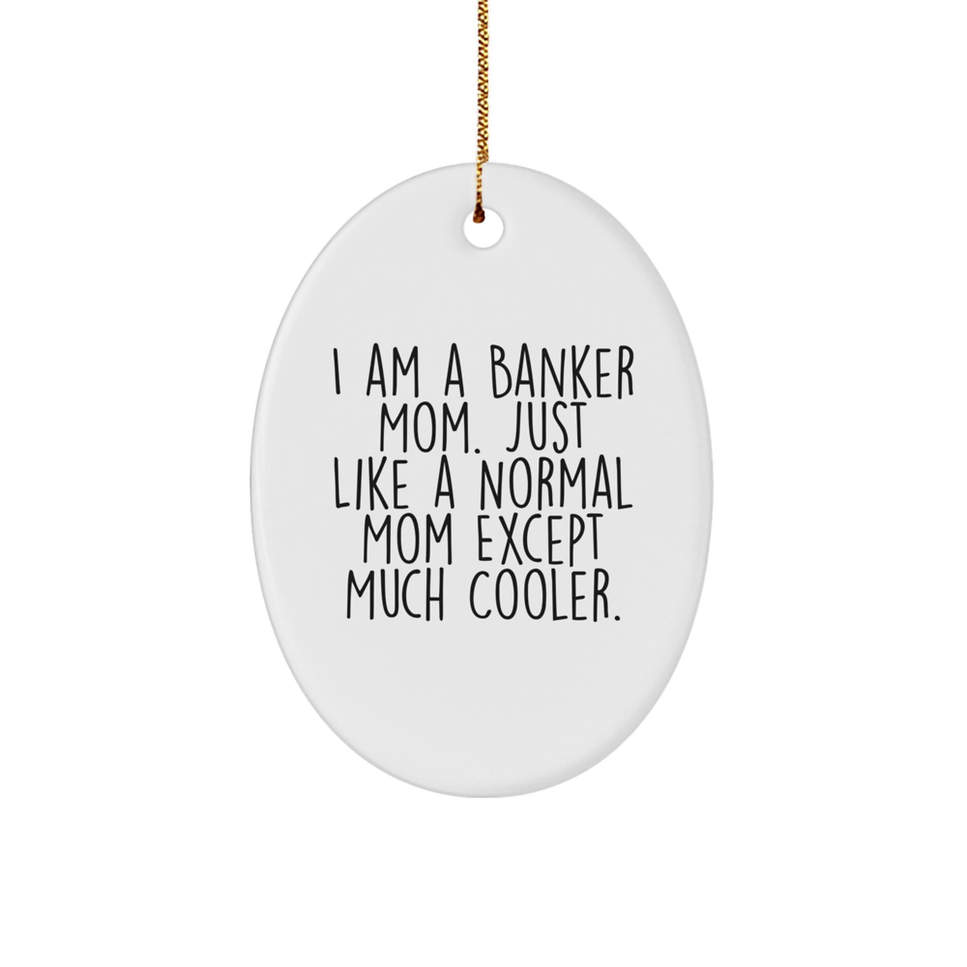 Funny Banker Gifts from Friends and Family - Unique Oval Ornament for Christmas - Image 1