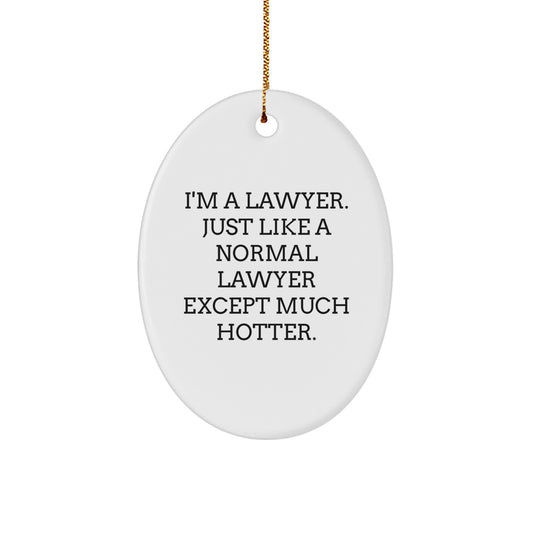 Funny Lawyer Gifts for Men Women Friends Coworkers Family - Oval Ornament 'I'm A Lawyer...' - Image 1