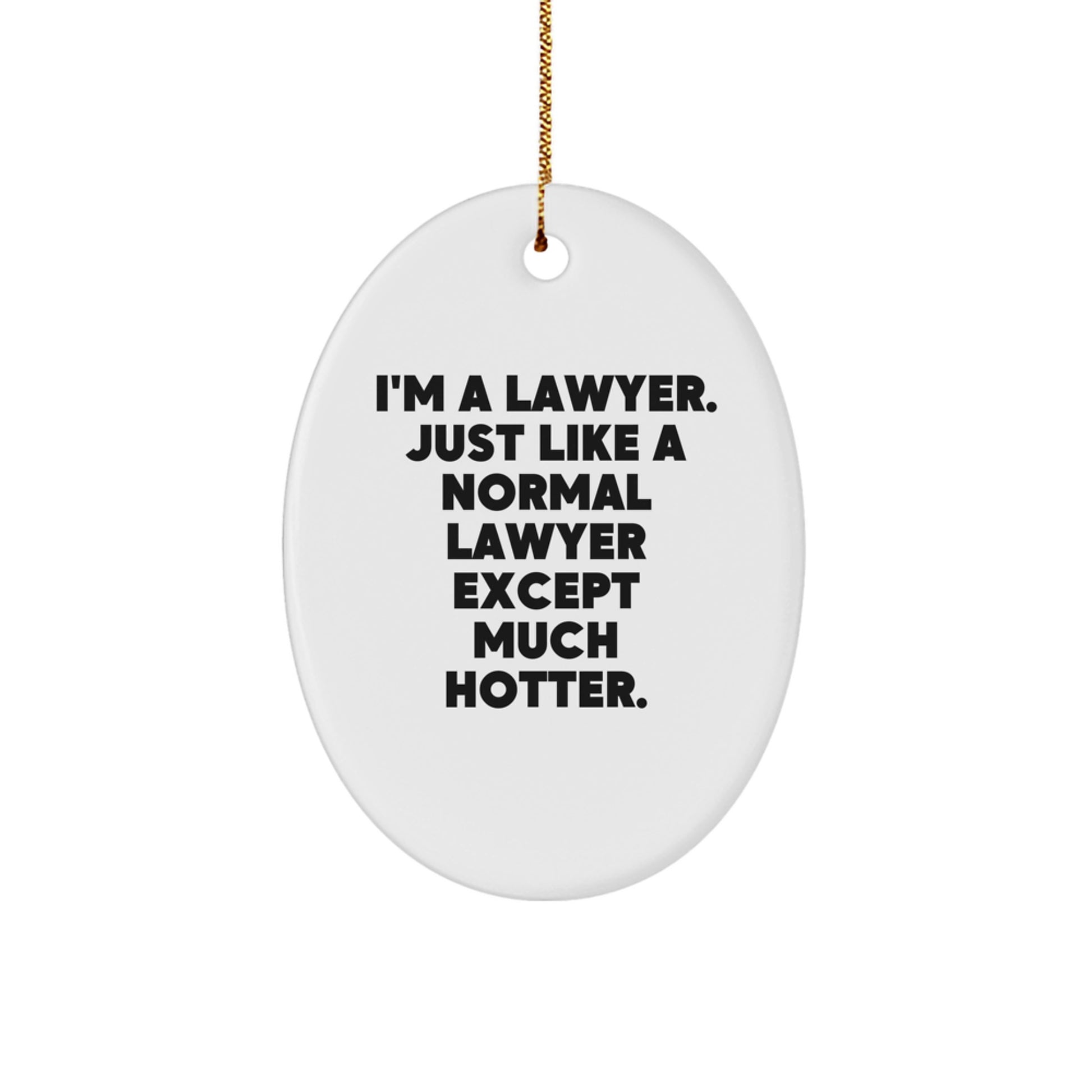 Funny Lawyer Gifts for Men - Oval Ornament 'I'm A Lawyer' Christmas Unique Decorations - Image 1