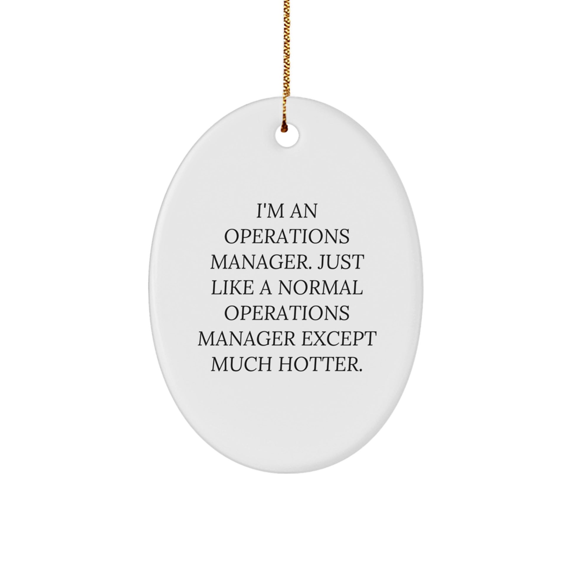 Funny Operations Manager Christmas Unique Gifts from Friends - Oval Ornament for Men - I'm An Operations Manager Except Much Hotter. - Image 1