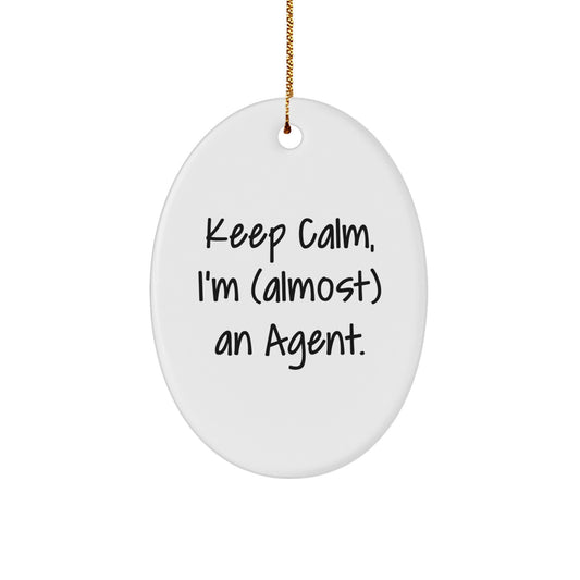 Funny Agent Oval Ornament Gifts from Friends, Coworkers, Family, Men, Women for Christmas Unique Agent Agent Desk Decor - Image 1