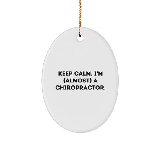 Funny Chiropractor Gifts, Oval Ornament for Friends, Friends Gifts for Chiropractor, Christmas Unique Gifts from Men, Men Gifts for Chiropractor - Image 1