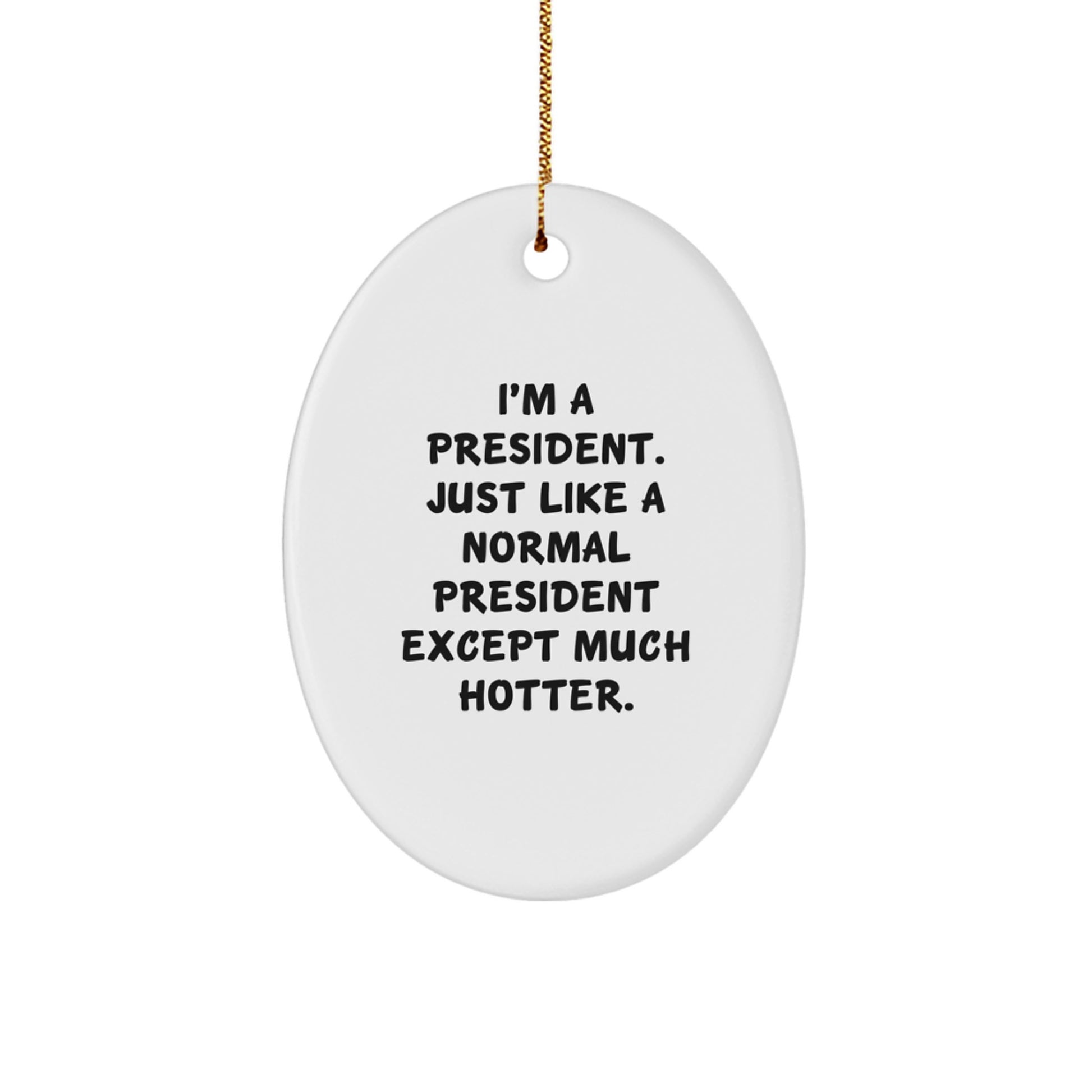 President Oval Ornament Gifts for Men Funny Christmas Decorations - Image 1