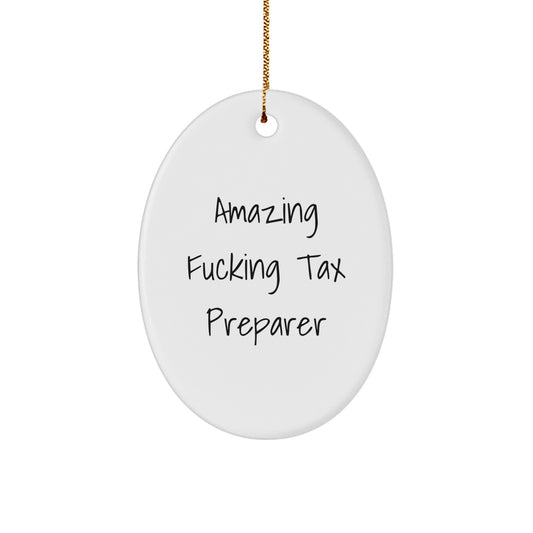 Tax Preparer Oval Ornament Gifts from Friends for Christmas - Image 1