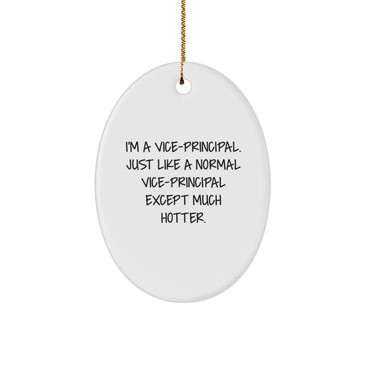 Funny Vice-principal Gifts for Men, Vice-principal Oval Ornament Christmas Unique Gifts from Friends, Gifts for Vice-principal, Vice-principal Office Decor, Vice-principal Quotes - Image 1