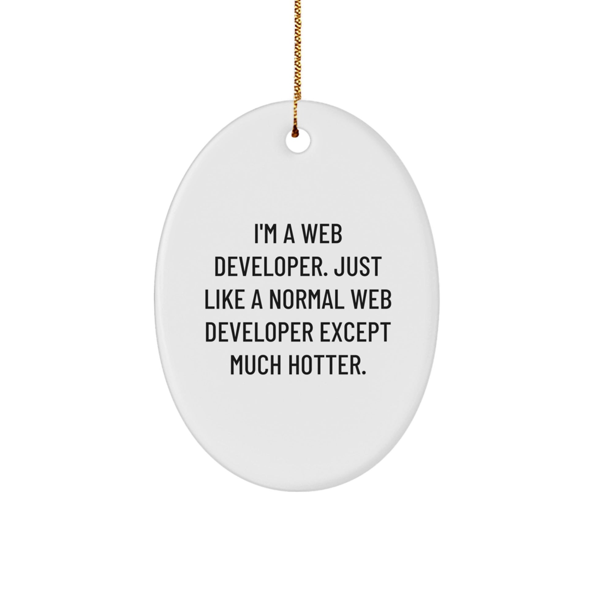 Funny Web Developer Gifts from Friends for Christmas - Oval Ornament, Inspirational Quote, Web Developer Decor - Image 1