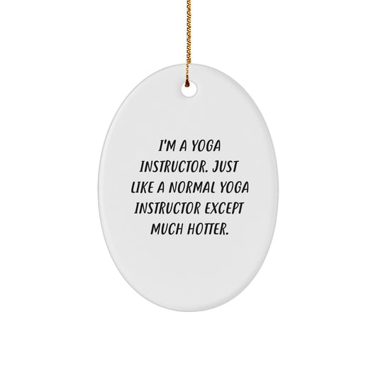 Oval Yoga Instructor Christmas Ornament for a Best Friend Companion Gift - Image 1