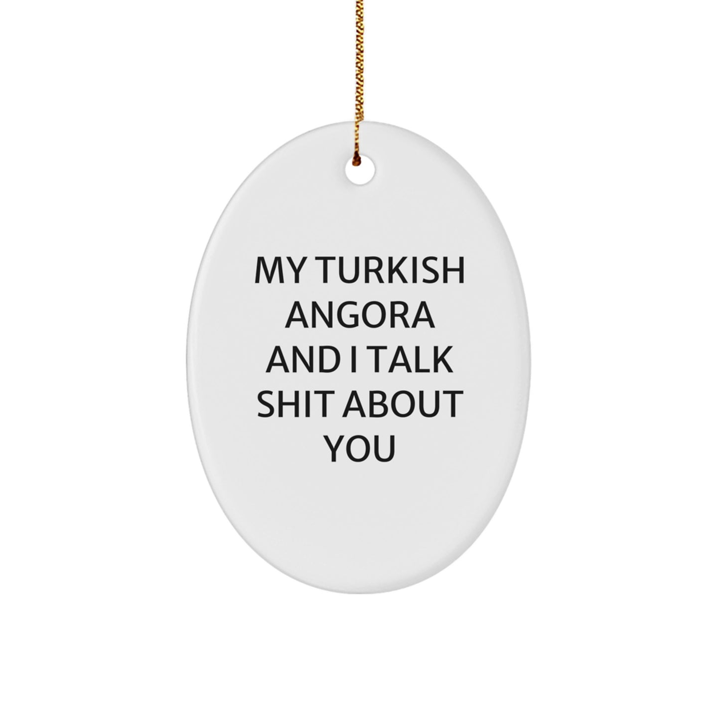 Favorite Turkish Angora Cat Oval Ornament for Kids Christmas Gift - Image 1