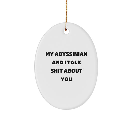 Funny Abyssinian Cat Oval Ornament Gifts from Friends to Abyssinian Cat Lovers on Christmas Unique Gifts - Image 1
