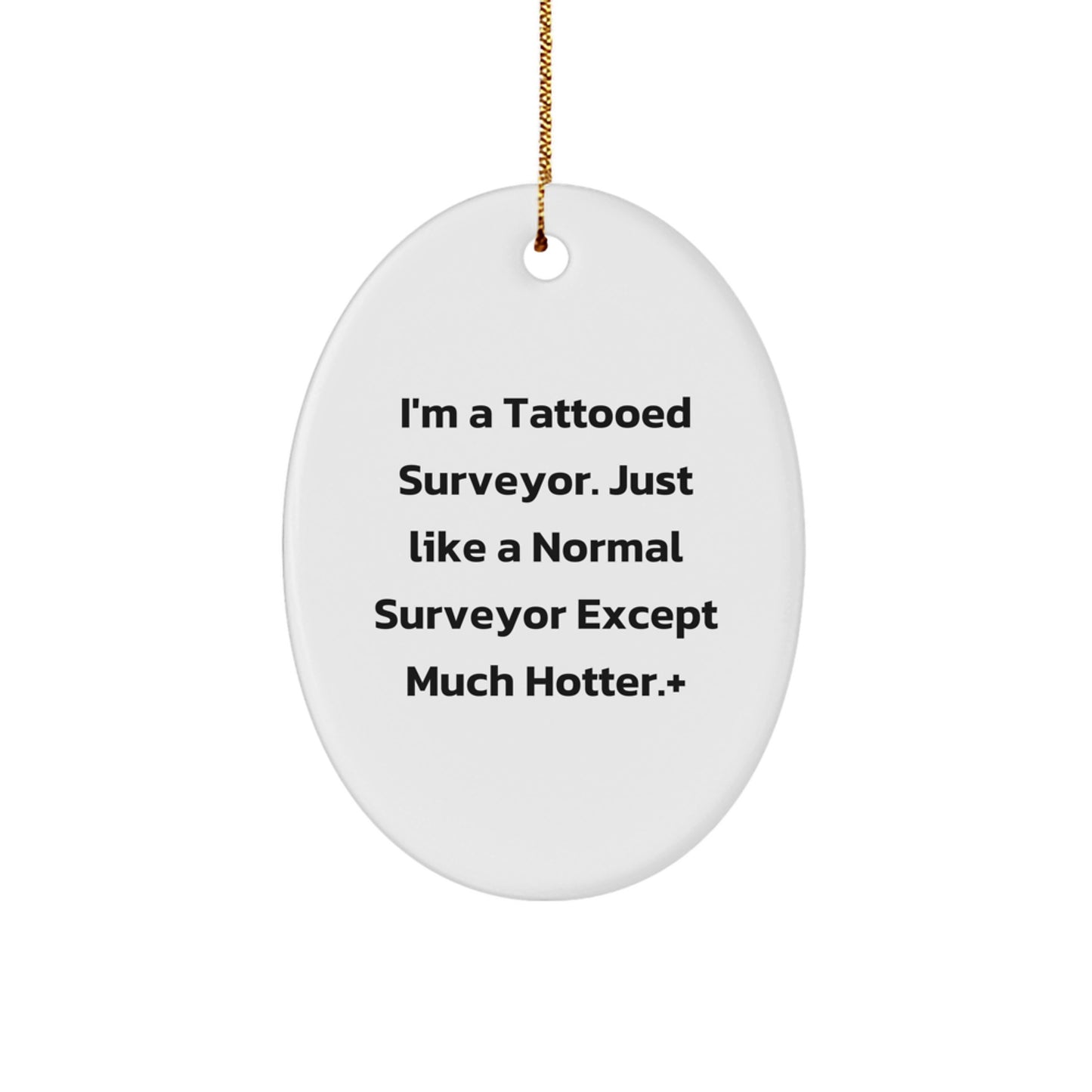 Funny Surveyor Gifts for Men, Oval Ornament, Christmas Unique Gifts from Family, Surveyor Lover Decorations - Image 1