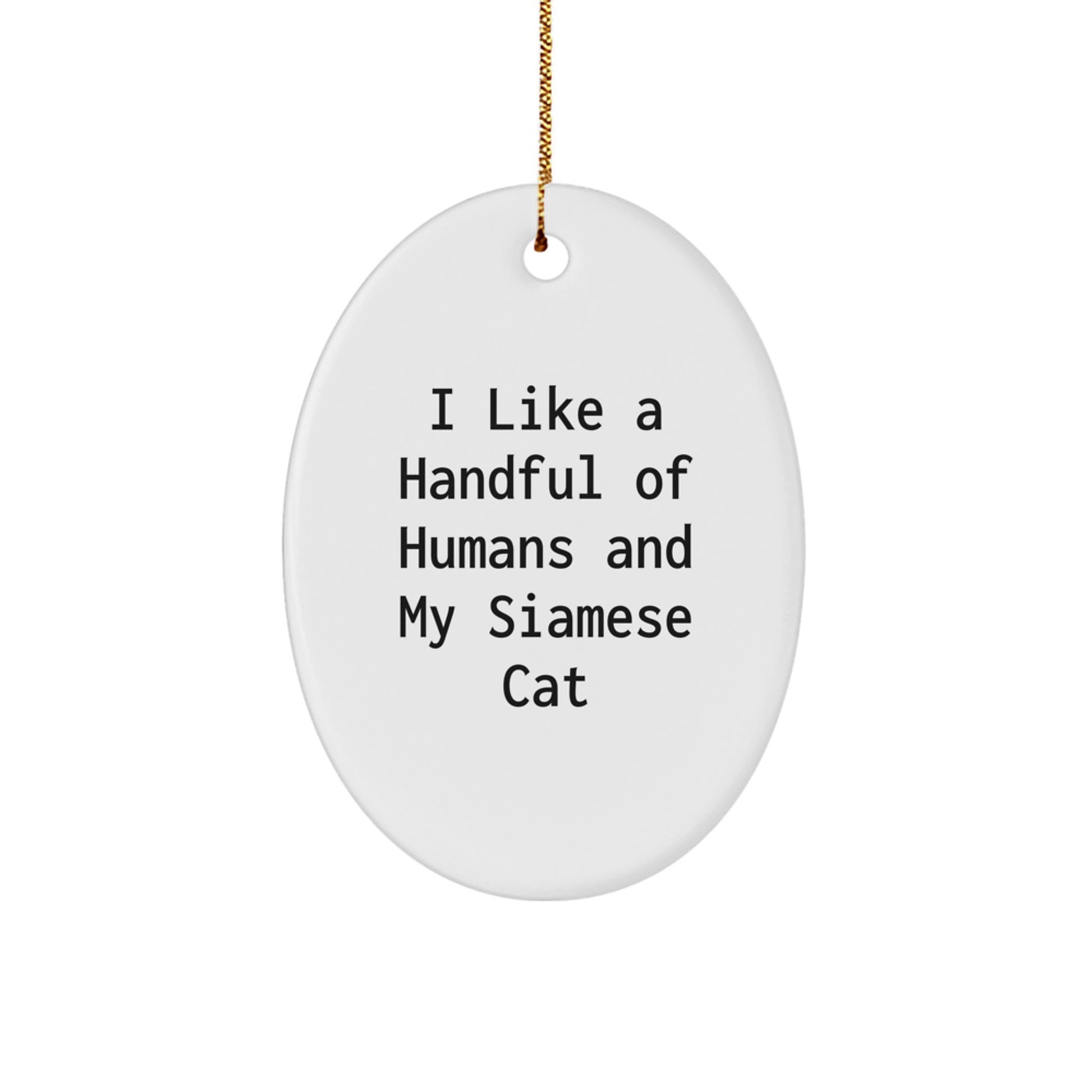 Siamese Cat Oval Ornament Funny Quote Gifts for Siamese Cat Lovers from Friends and Family at Christmas - Image 1
