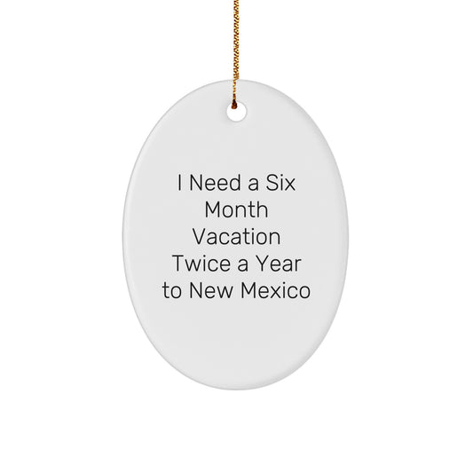Funny New Mexico Oval Ornament Gifts from Friends for New Mexico Enthusiasts, New Mexico Christmas Unique Gifts - Image 1
