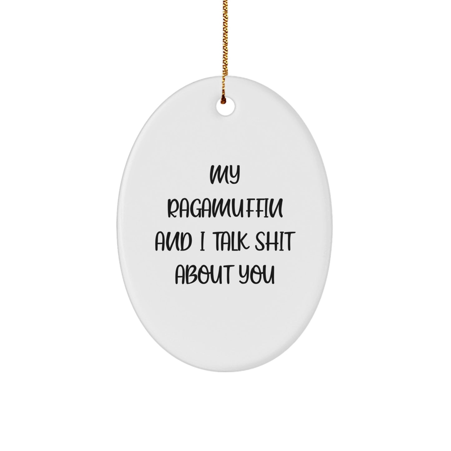 Funny Ragamuffin Cat Oval Ornament Gifts for Men, Women, Friends, or Family from Christmas Unique Gifts - Image 1