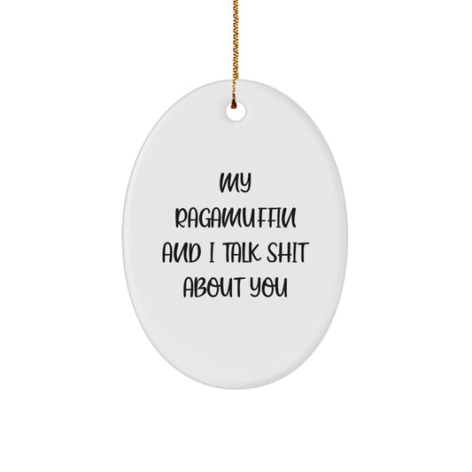 Funny Ragamuffin Cat Oval Ornament Gifts for Men, Women, Friends, or Family from Christmas Unique Gifts - Image 1