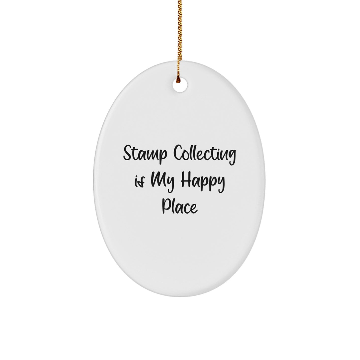 Funny Stamp Collecting Oval Ornament Gifts from Men to Stamp Collecting Friends for Christmas Unique Gifts - Image 1