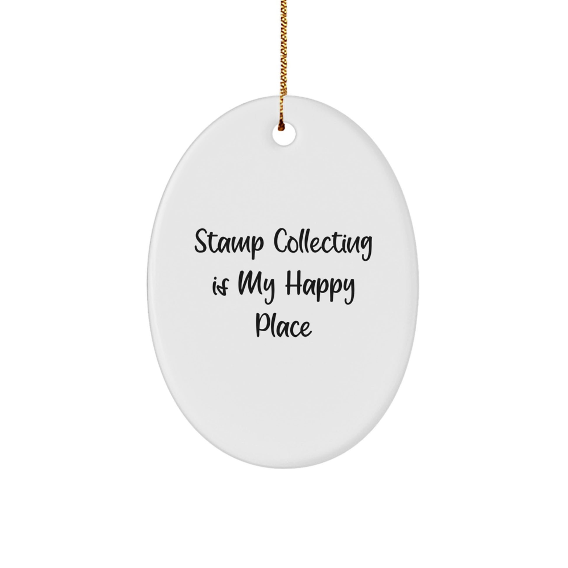 Funny Stamp Collecting Oval Ornament Gifts from Men to Stamp Collecting Friends for Christmas Unique Gifts - Image 1