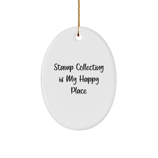 Funny Stamp Collecting Oval Ornament Gifts from Men to Stamp Collecting Friends for Christmas Unique Gifts - Image 1
