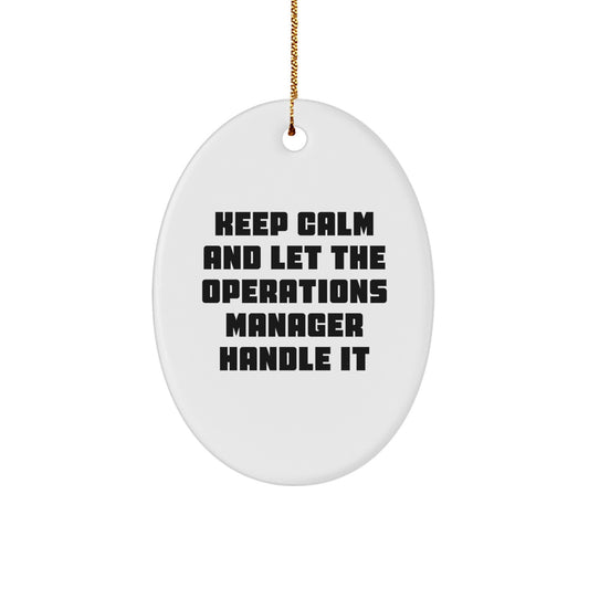 Funny Operations Manager Christmas Oval Ornaments Gifts from Friends for Operations Manager - Image 1