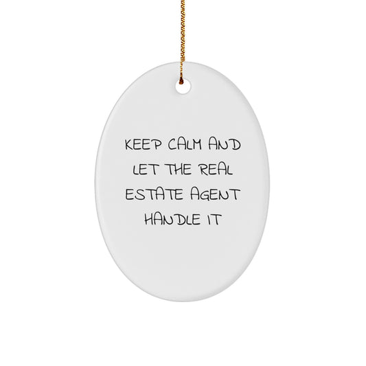 Funny Real Estate Agent Oval Ornament Gifts from Friends and Family for Christmas Unique Decorations - Image 1
