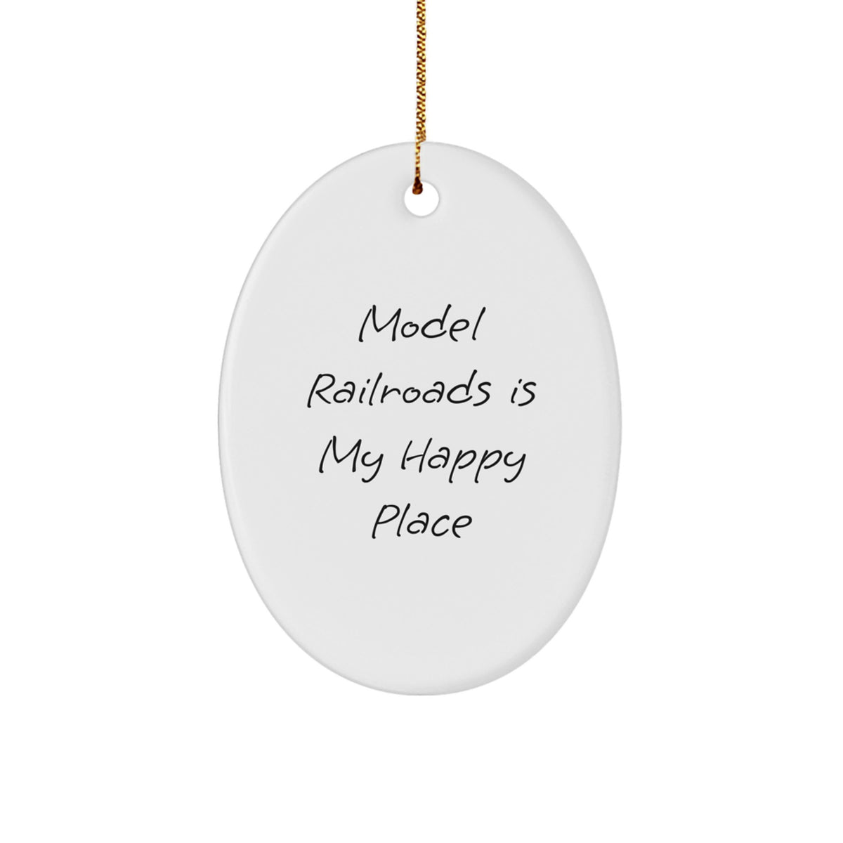 Model Railroads Keepsake Christmas Ornament for Him Gift Bright Oval MDF - Image 1